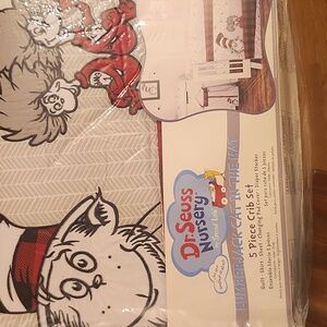 Dr. Seuss Nursery Lumberjack Cat in the Hat 5-Piece Crib Set - White & Red